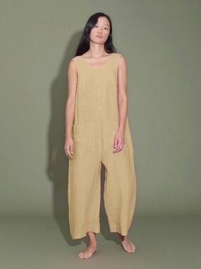 Ilana Kohn milo toast linen jumpsuit boxy harry beige no.6  la garconne XS S